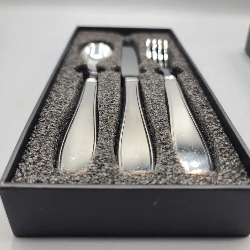 Bunmo Heavyweight Stainless Silverware Flatware Spoon Fork Knife In Box